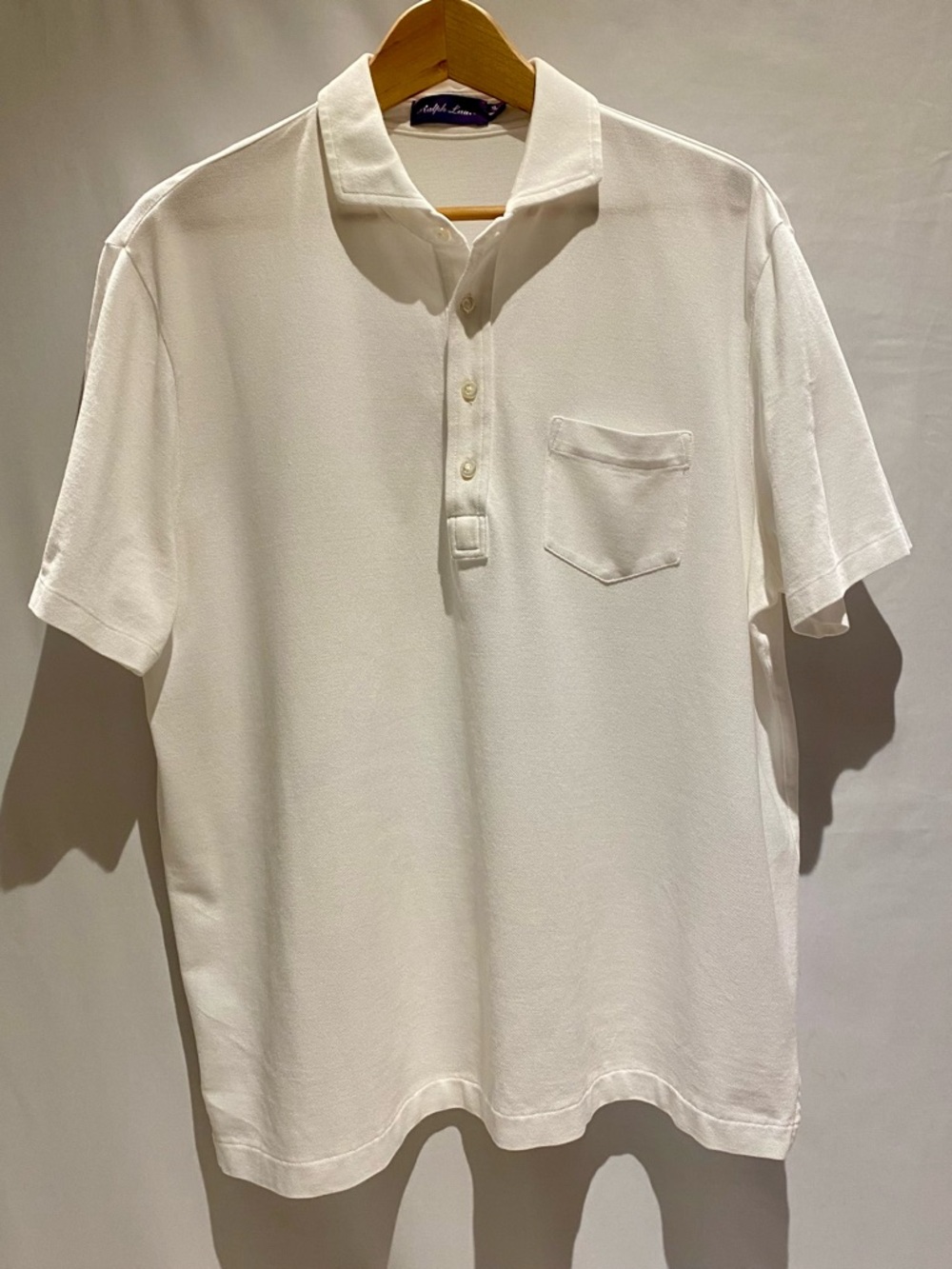 Ralph Lauren Purple Label Men's Jersey Pocket Polo Shirt, White, size XL